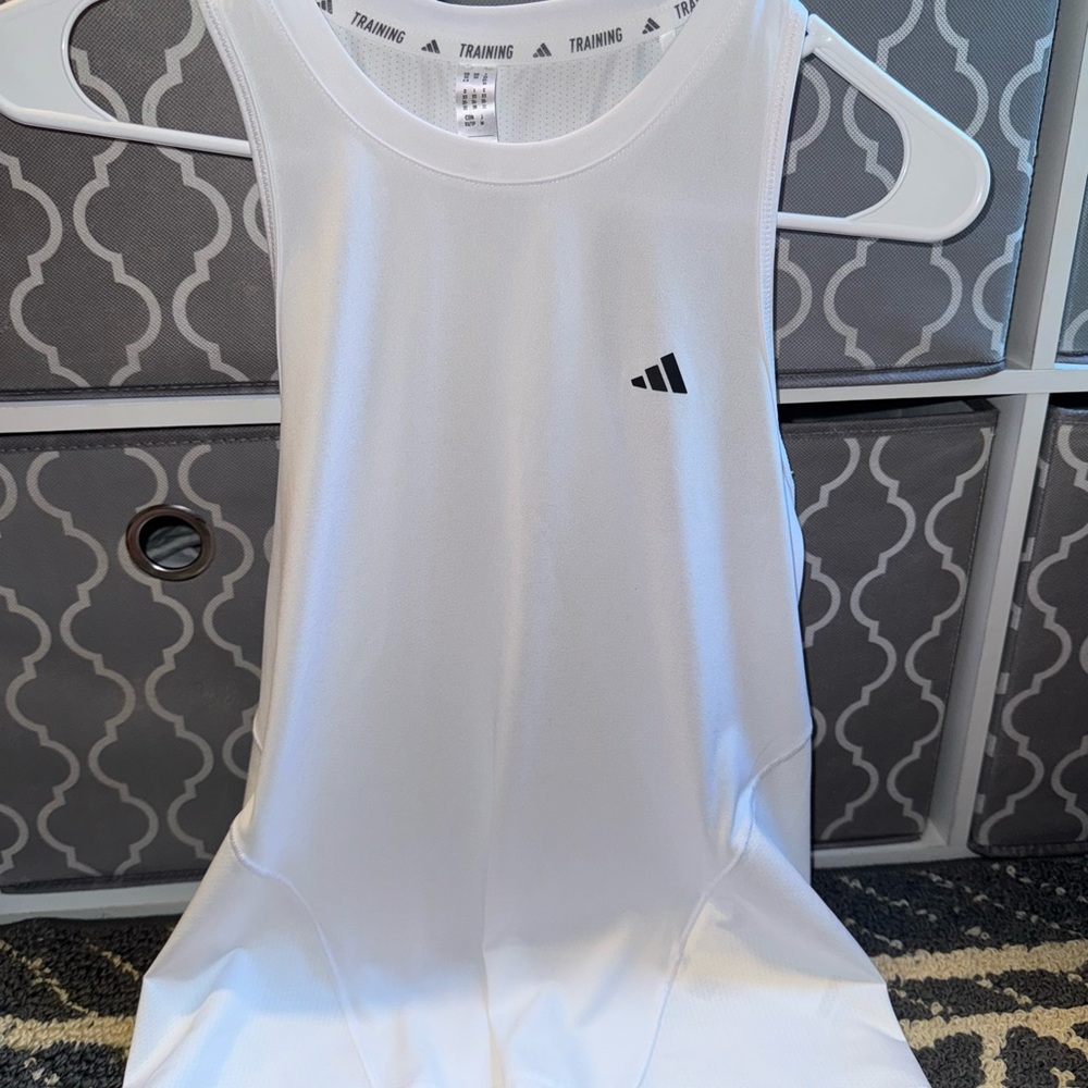 Adidas White Training Tank Top